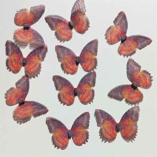 Декоративные бабочки со стразами 3х2,5см 10 штук. - фото 11262