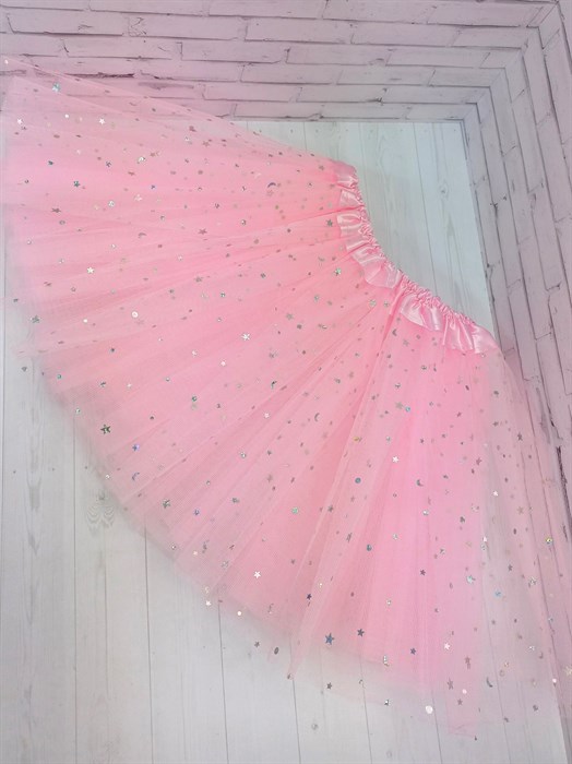 Юбка 40 см со звездочками, светло-розовая - фото 5756