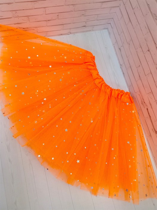 Юбка 40 см со звездочками, оранжевая - фото 5760