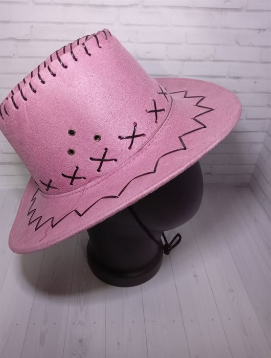 Шляпа ковбойская розовая детская - фото 9639