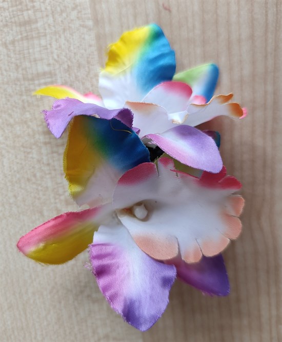 Комплект двух заколок "Тропический цветок Орхидея", радуга - фото 9982