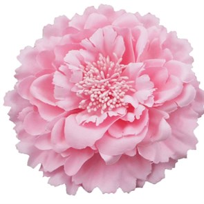 Заколка - брошь цветок Пион, диаметр 11 см, светло-розовая