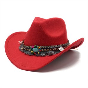 Шляпа ковбоя в западном этностиле, красная