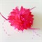 Цветок на заколке с бусинками, малиновый - фото 10289