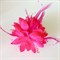 Цветок на заколке с бусинками, малиновый - фото 10290