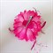 Цветок на заколке с бусинками, малиновый - фото 10291
