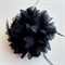 Цветок брошь с резинкой и заколкой, черный - фото 10707