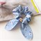 Эластичная резинка для волос с кроличьими ушками и цветами, голубая - фото 10950