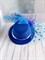Шляпка заколка с пайетками и сеточкой, голубая - фото 11541