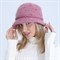Шапка - шляпа с полями с крапинками, розовая - фото 11634