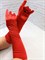 Перчатки атлас удлиненные, красные - фото 7457