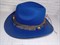 Шляпа ковбоя в западном этностиле, синяя - фото 9615